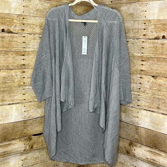 APT. 9 OPEN FRONT WATERFALL LONG LINE GRAY JERSEY KNIT CASUAL SIZE 2X CARDIGAN - Picture 1 of 3